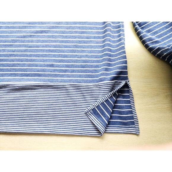 TOP/JONES NEW YORK-Blue Denim and Gray Color-Long Sleeves-Stripes-Size X Large - Picture 14 of 14